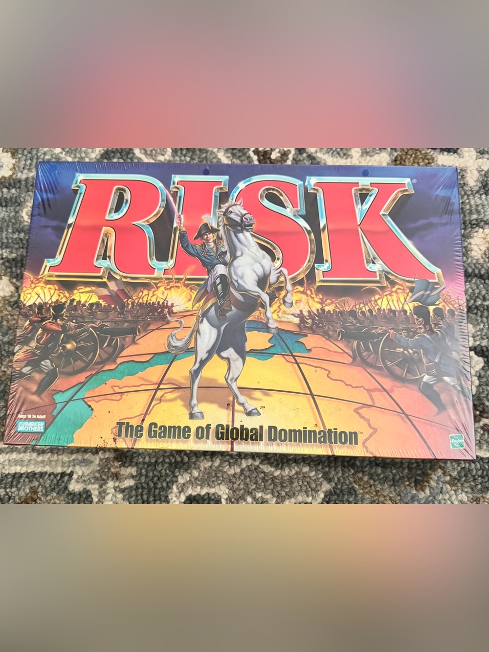 RISK Strategy Board Game - Red, White, Yellow, Blue